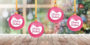 Virtuele kerstballen van Strong Babies