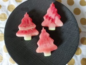 Kerstbomen van watermeloen
