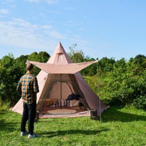 Glamping tipi tent Action